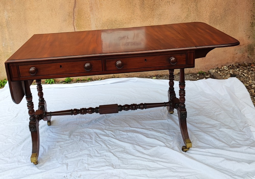 Regency mahogany and ebony sofa table. View VI