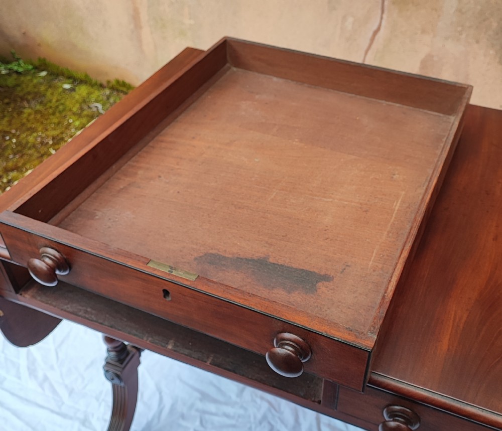 Regency mahogany and ebony sofa table. View VII