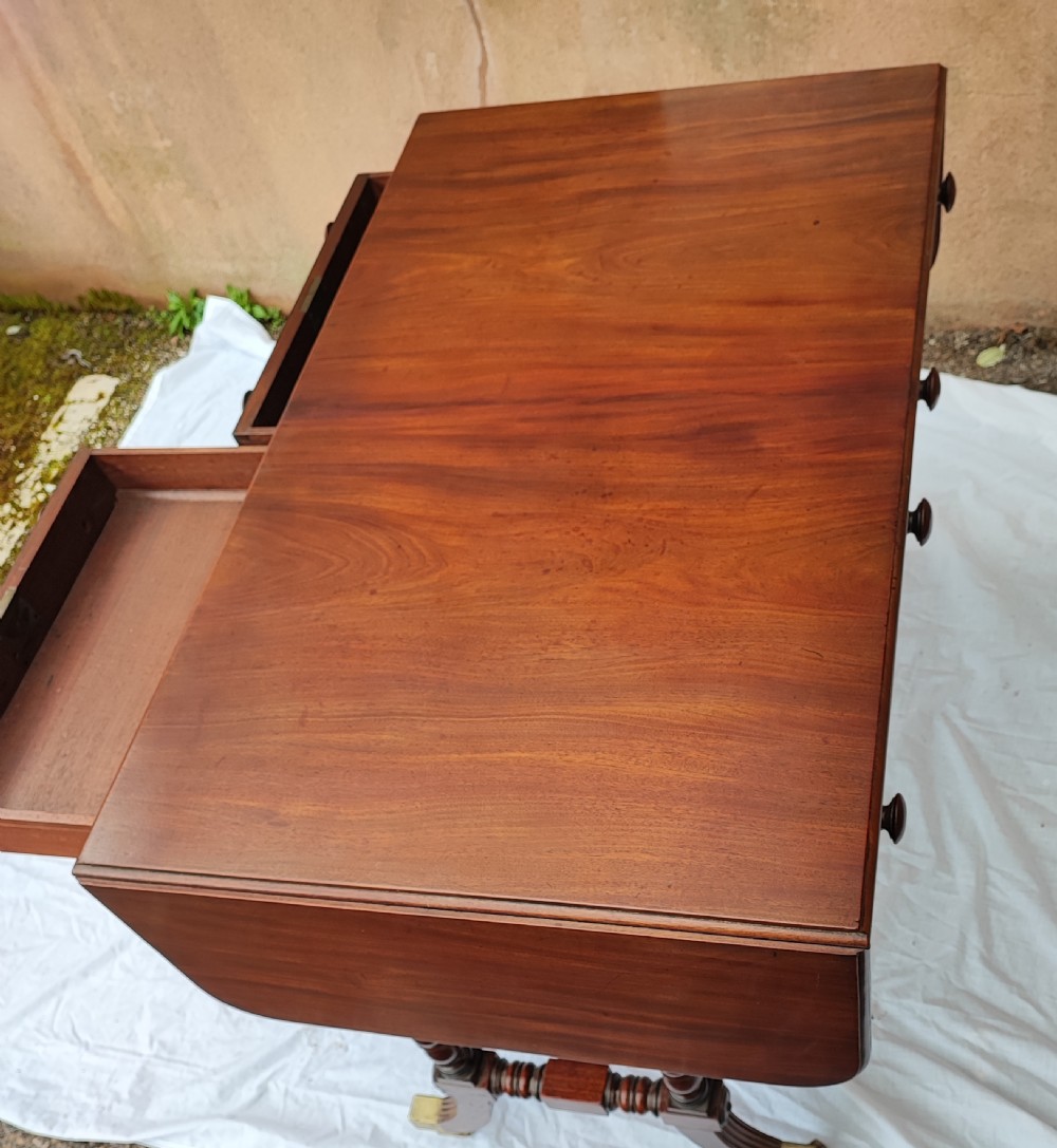 Regency mahogany and ebony sofa table. View XVIII