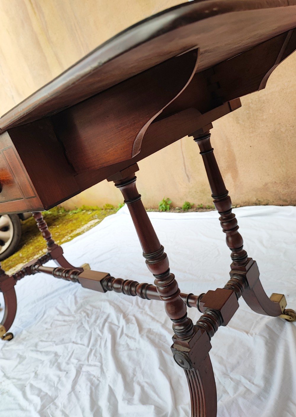 Regency mahogany and ebony sofa table. View XXI