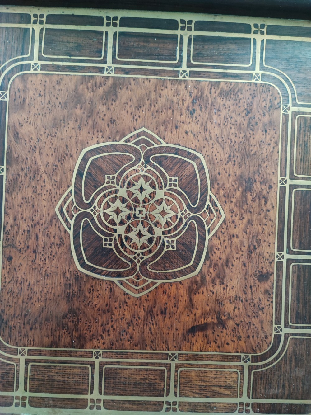 A fine art nouveau brass inlaid tray by Erhard & Sohne Germany. View III