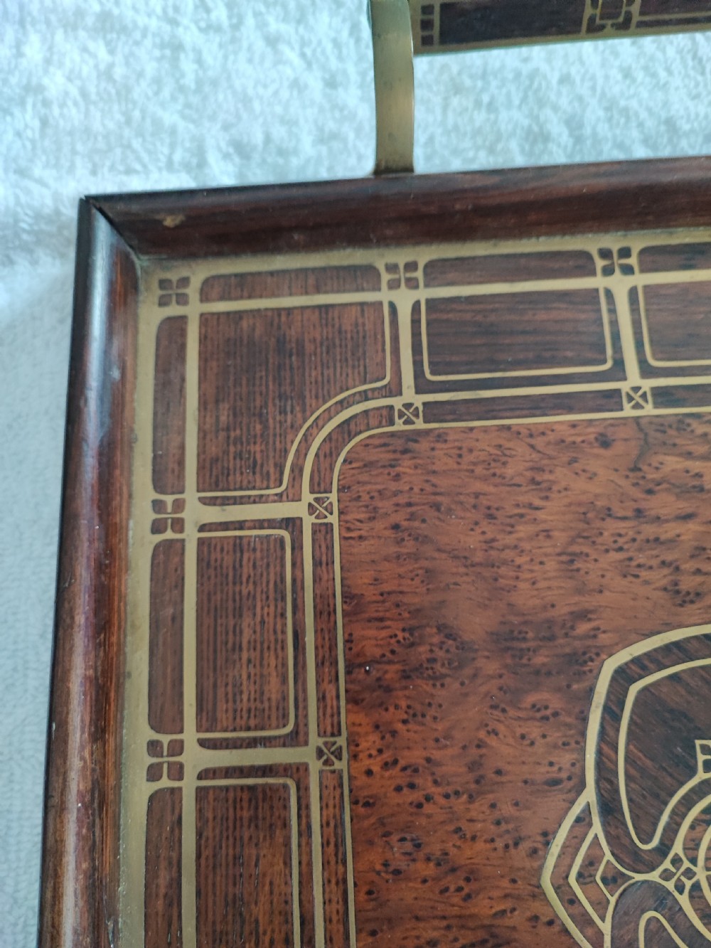 A fine art nouveau brass inlaid tray by Erhard & Sohne Germany. View XI