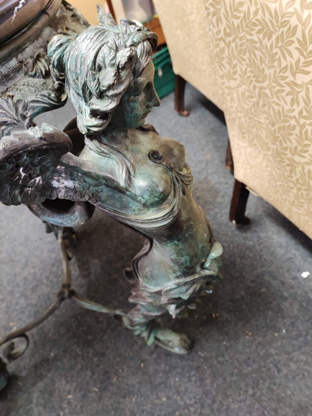 Fine Verdigris bronze and marble  side  centre table  View II