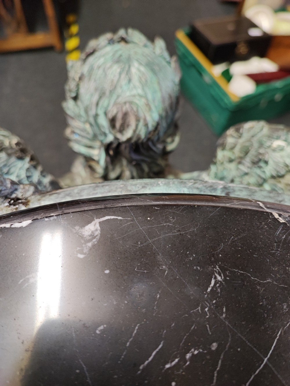 Fine Verdigris bronze and marble  side  centre table  View III
