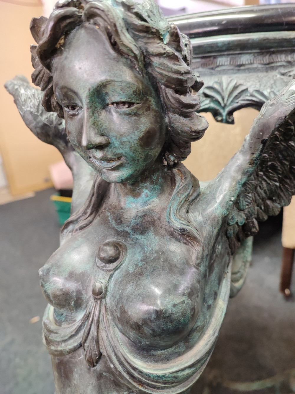 Fine Verdigris bronze and marble  side  centre table  View VIII