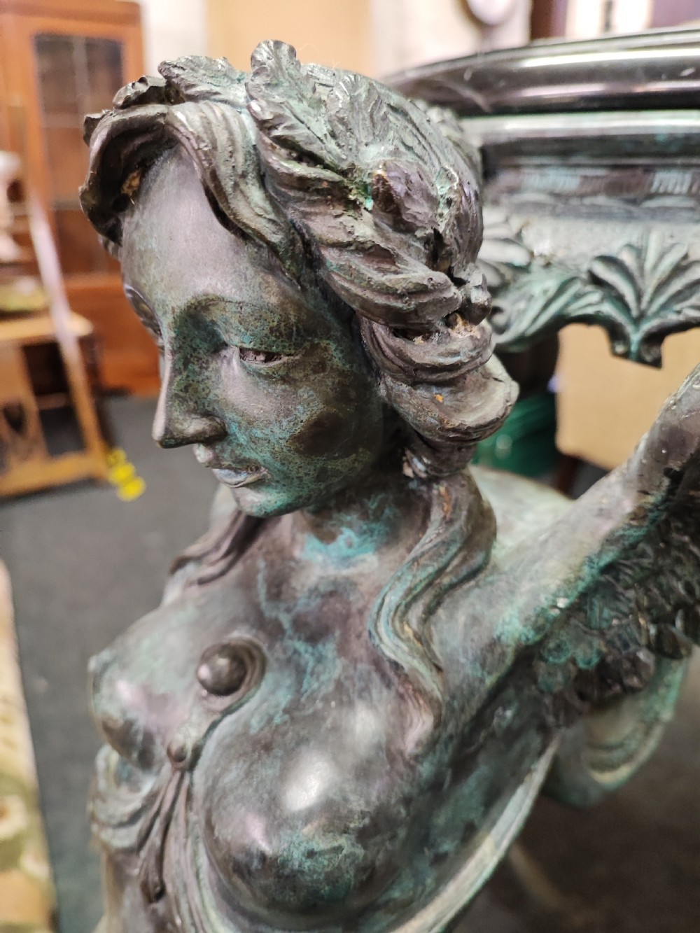 Fine Verdigris bronze and marble  side  centre table  View IX