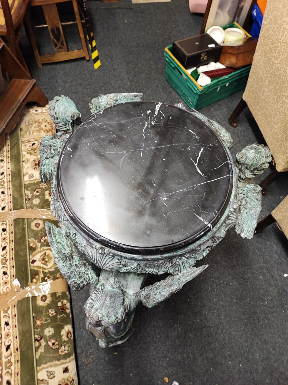 Fine Verdigris bronze and marble  side  centre table  View XI