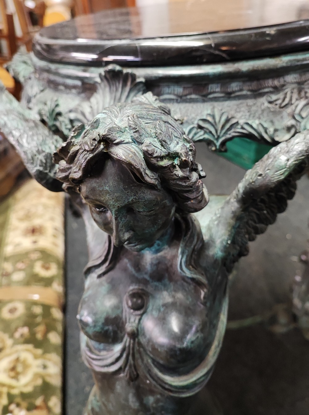 Fine Verdigris bronze and marble  side  centre table  View XIV