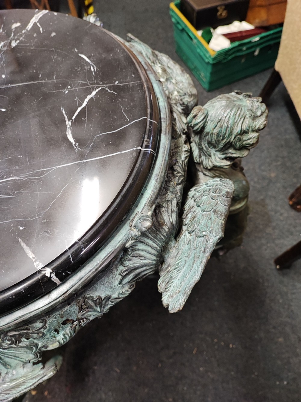 Fine Verdigris bronze and marble  side  centre table  View XV