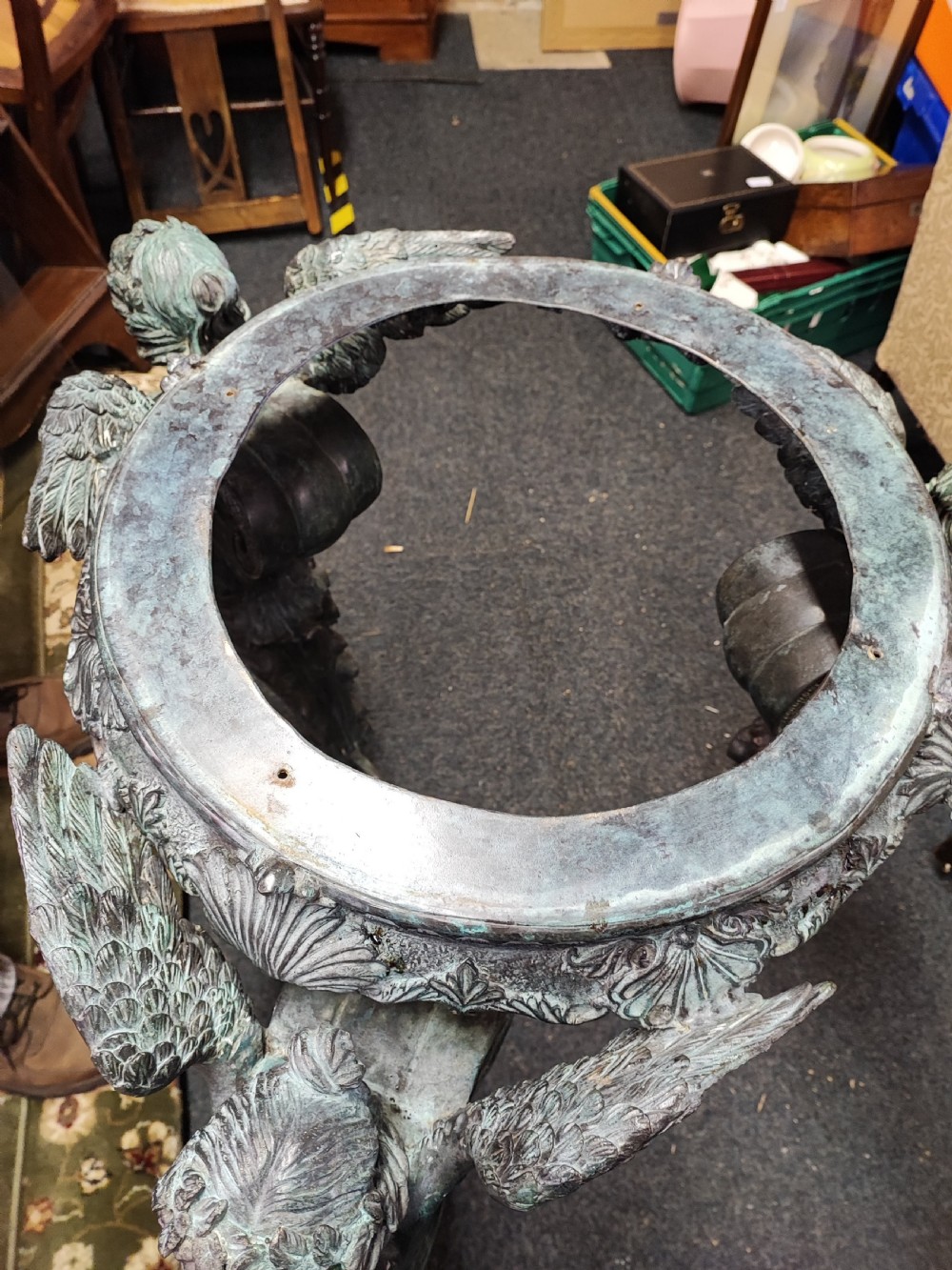 Fine Verdigris bronze and marble  side  centre table  View XVI