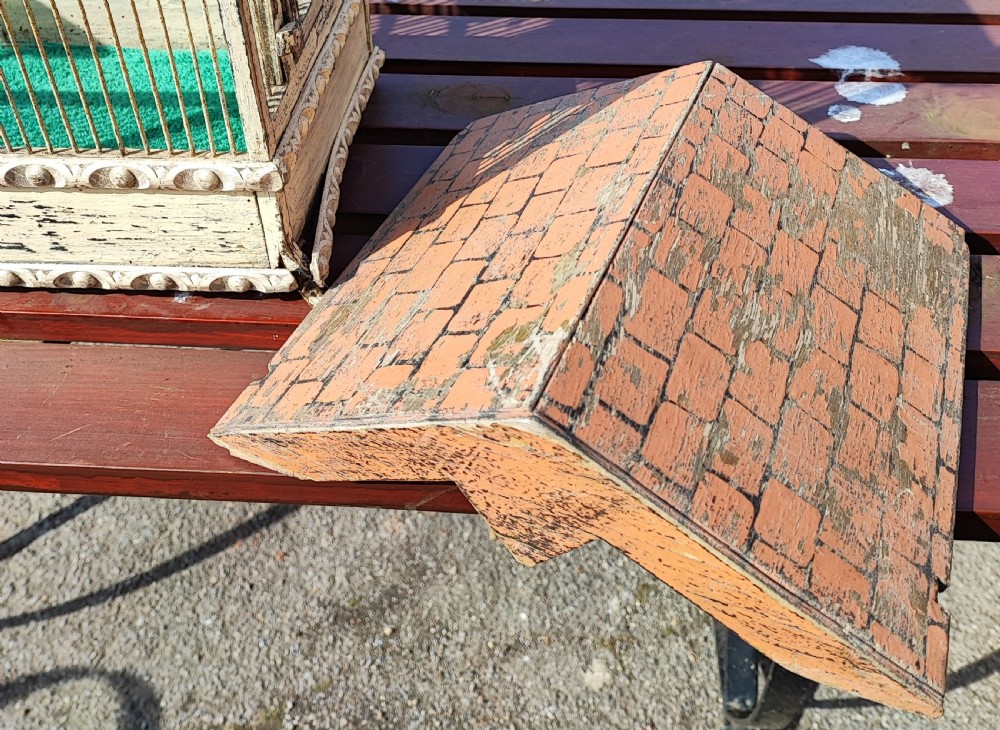 An antique folk art pavilion bird cage. View VI