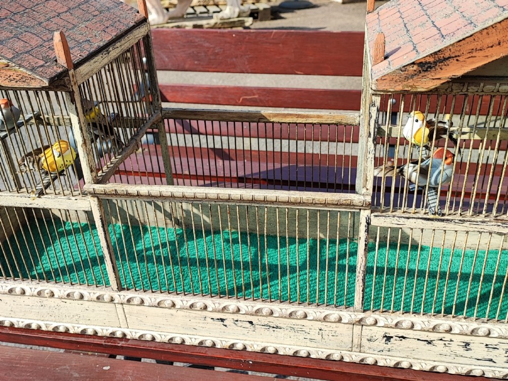 An antique folk art pavilion bird cage. View VII