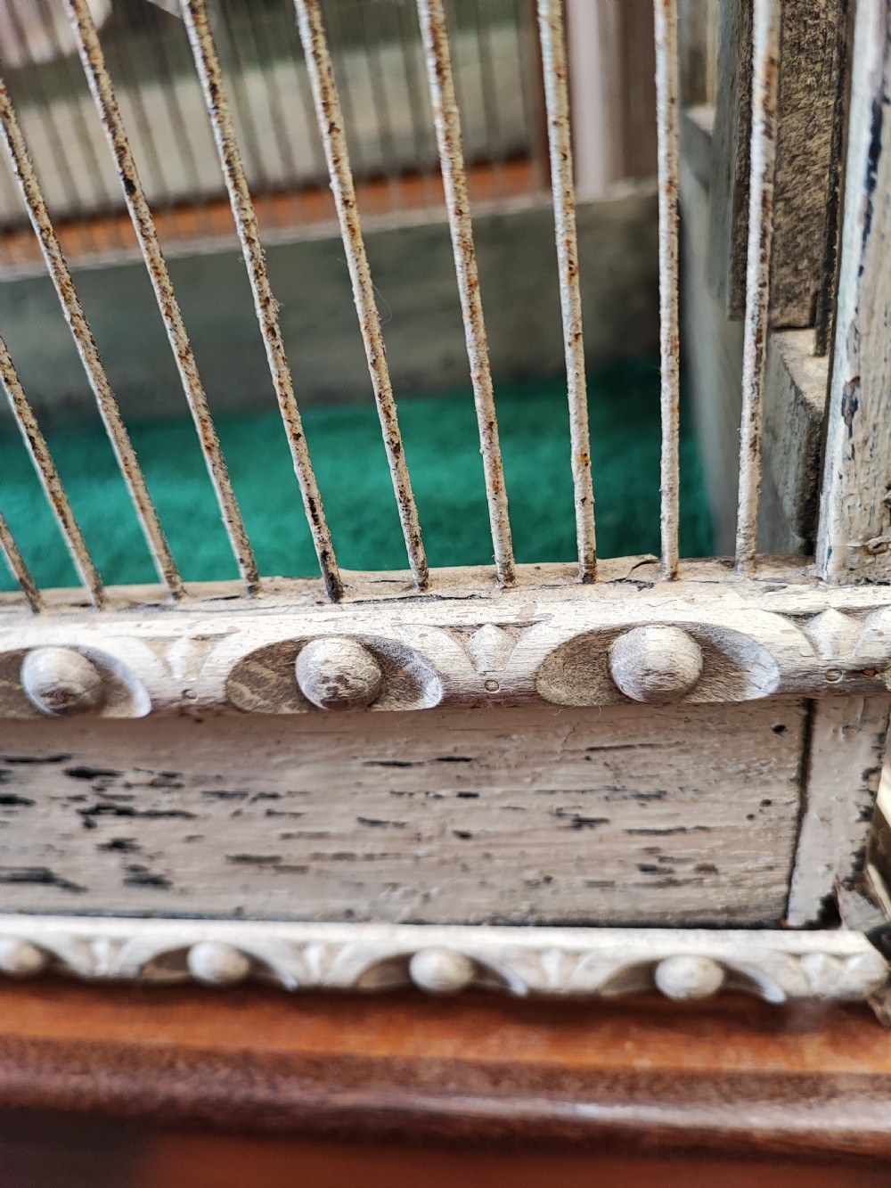 An antique folk art pavilion bird cage. View XI