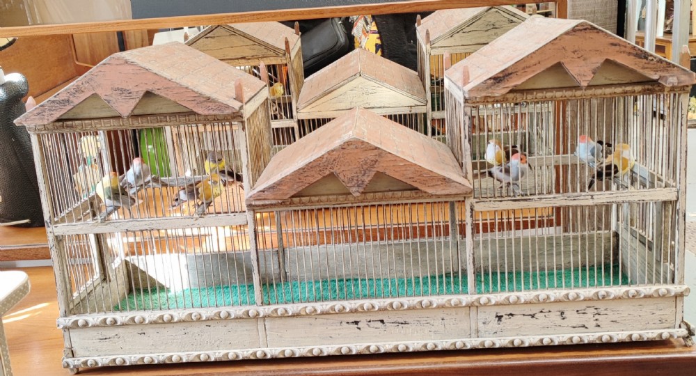 An antique folk art pavilion bird cage. View XII