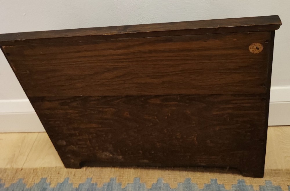 Art's and crafts oak table bookshelf with a collection of 28 classic novels. View X