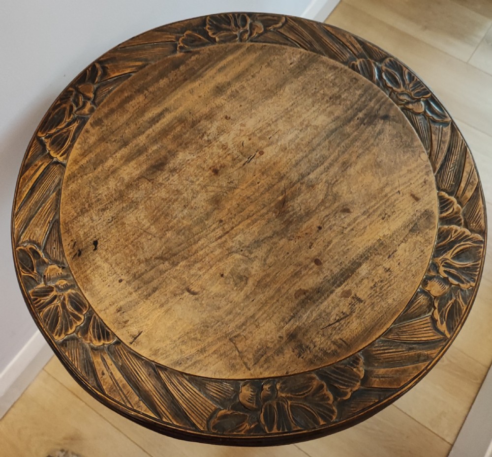 Liberty & Co large art's and crafts Japanese carved occasional table  View VIII