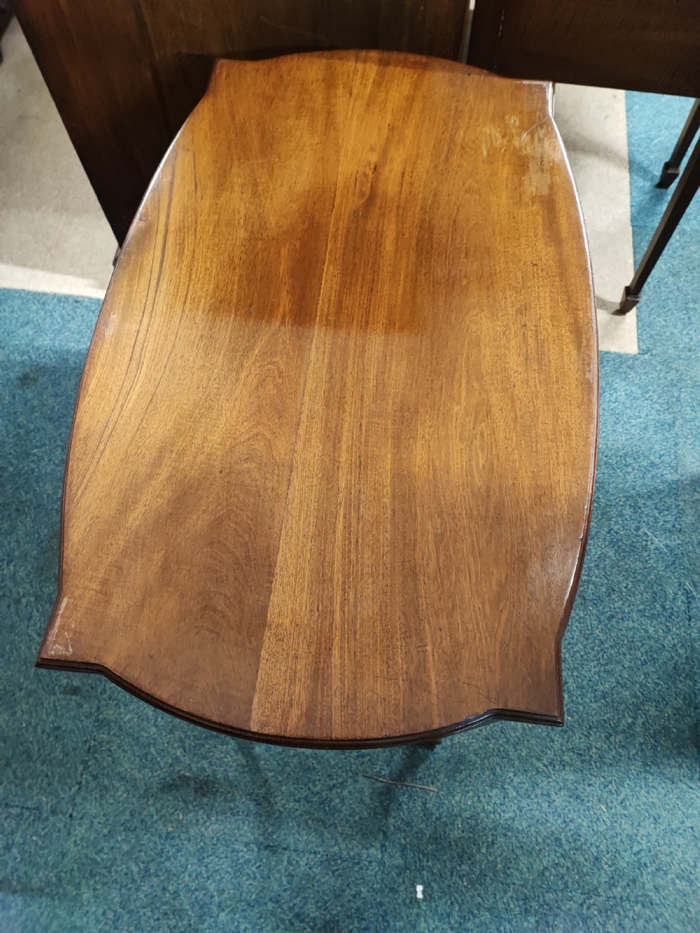 An antique carved Adams style mahogany lamp or side table. View VIII