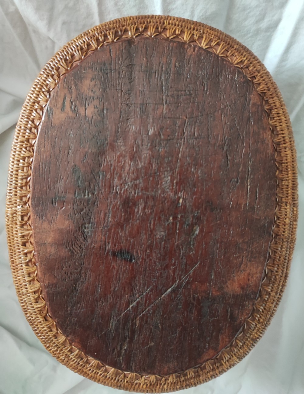 Early 19c basketry made box. View VI