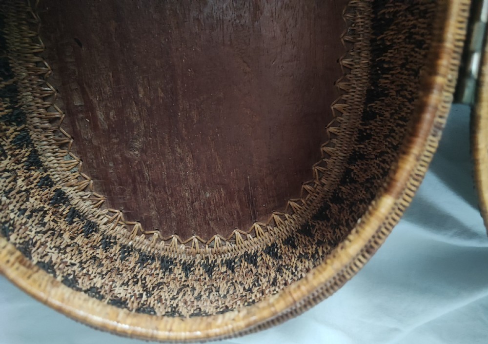 Early 19c basketry made box. View XI