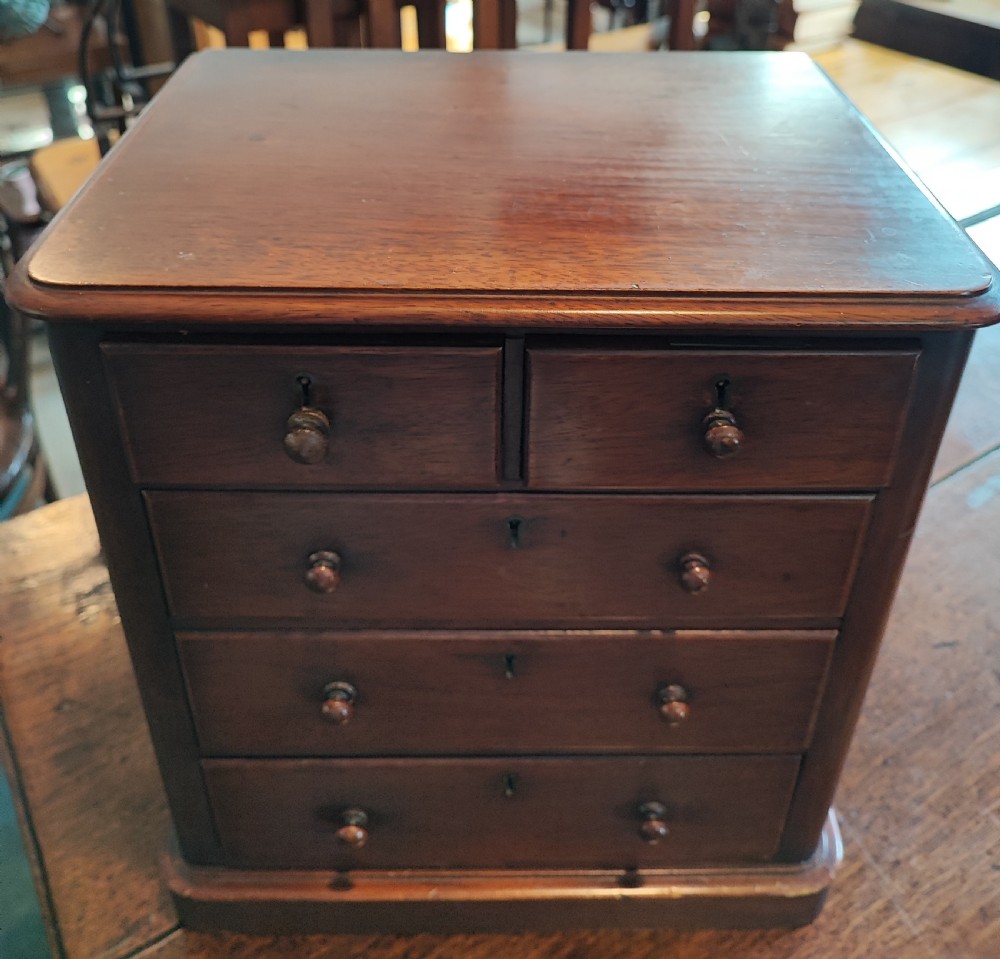 A Victorian mahogany miniature apprentice, chest of drawers  View IV
