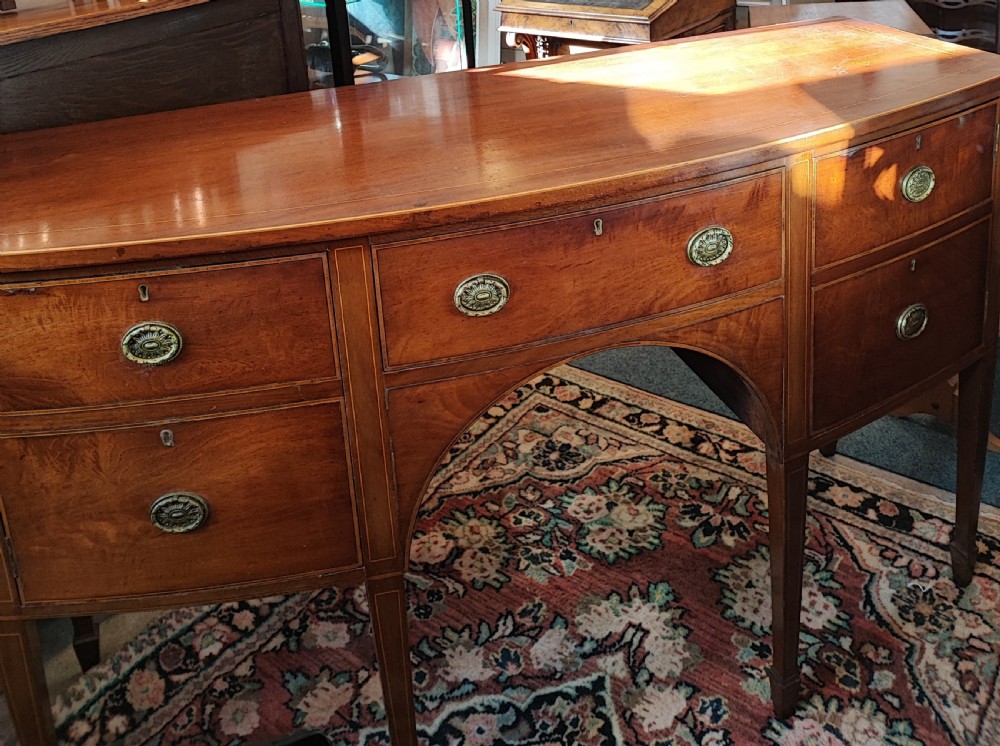 antique George III style mahogany bow front  sideboard View IV