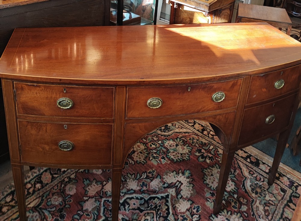 antique George III style mahogany bow front  sideboard View V