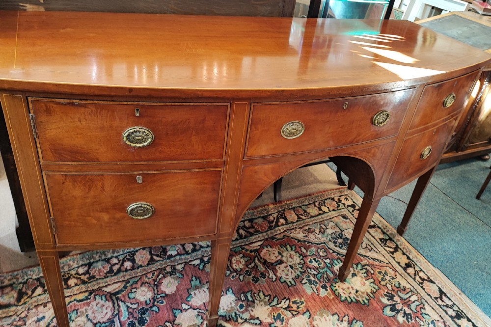 antique George III style mahogany bow front  sideboard View VI