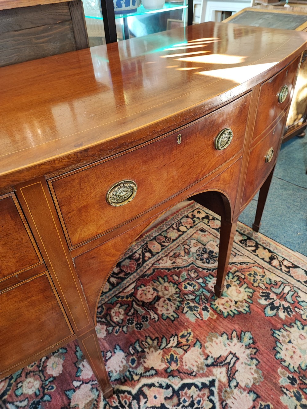 antique George III style mahogany bow front  sideboard View VIII