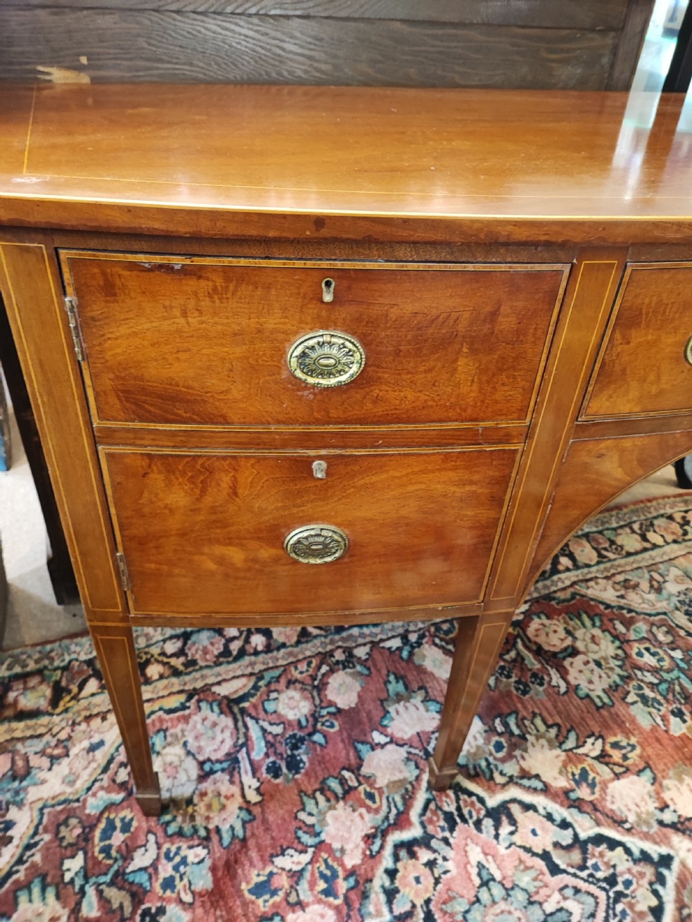 antique George III style mahogany bow front  sideboard View IX
