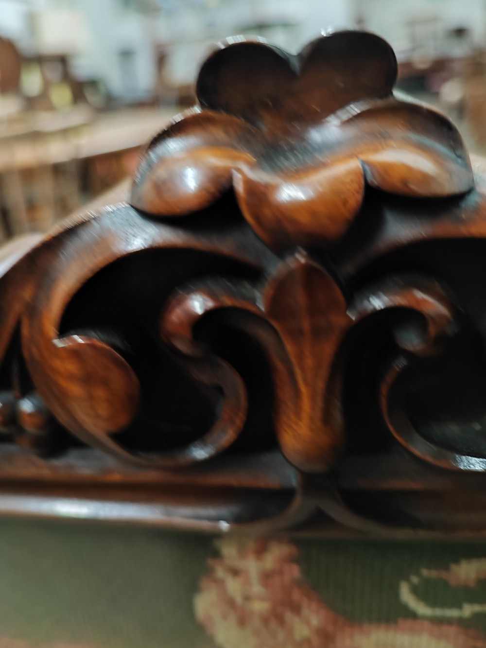 Victorian walnut Royal  military coat of arms firescreen. View V