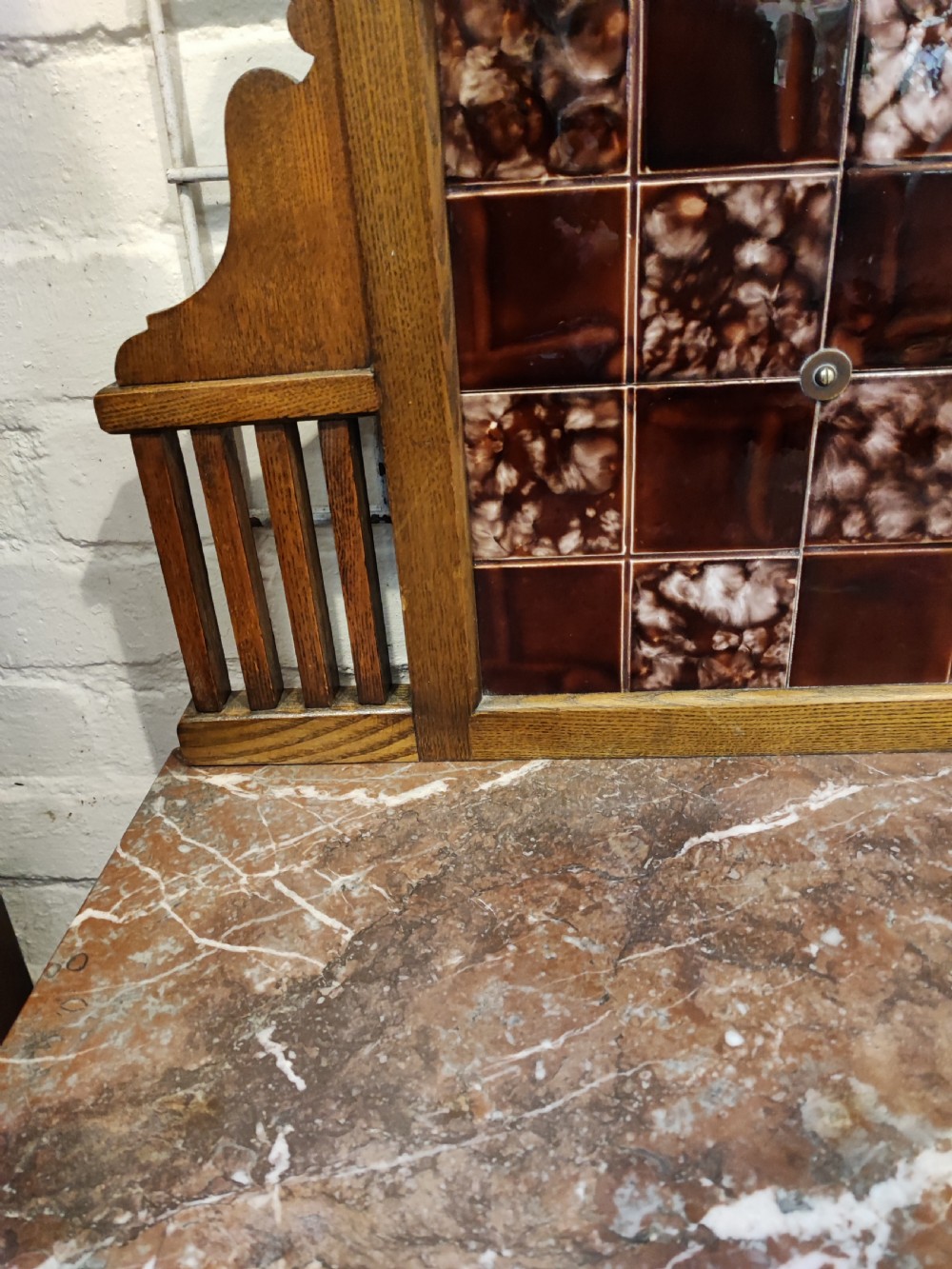 Art's and crafts ash marble top washstand. View IV