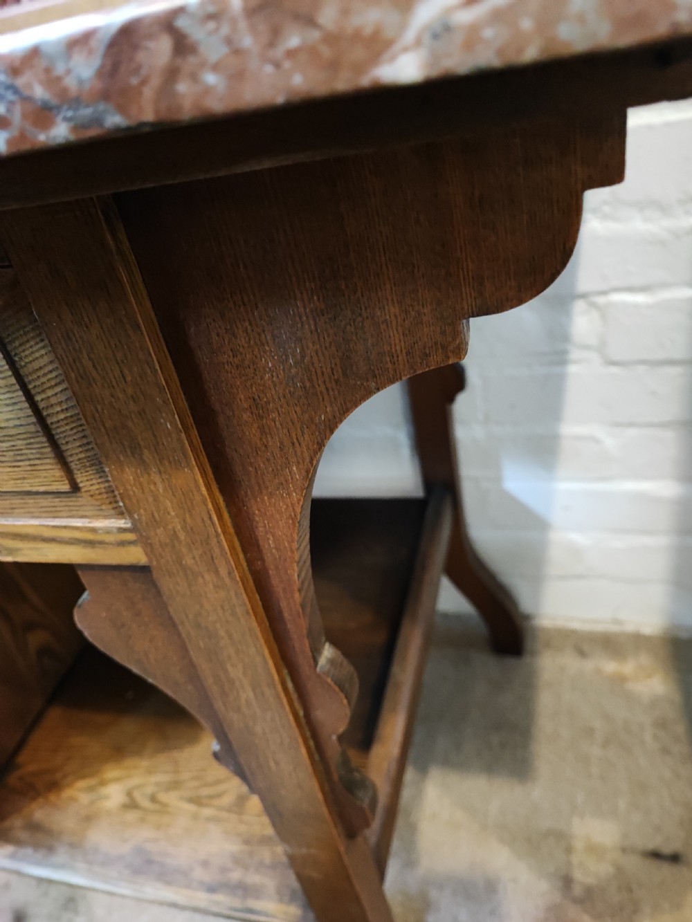 Art's and crafts ash marble top washstand. View VII