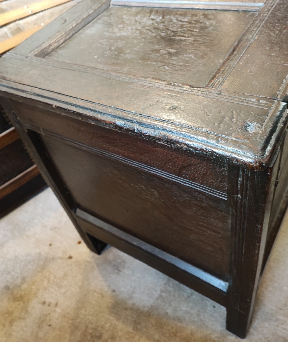 Early 18c paneled oak coffee  View III