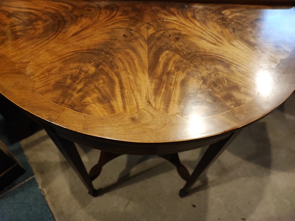 antique pair of inlaid console tables View VII