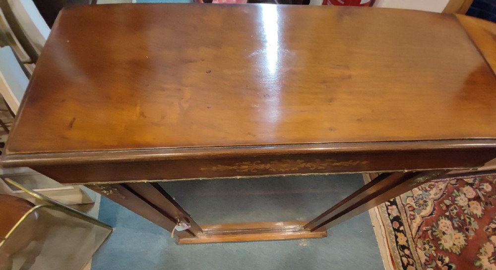 Victorian inlaid walnut pier display cabinet. View IV