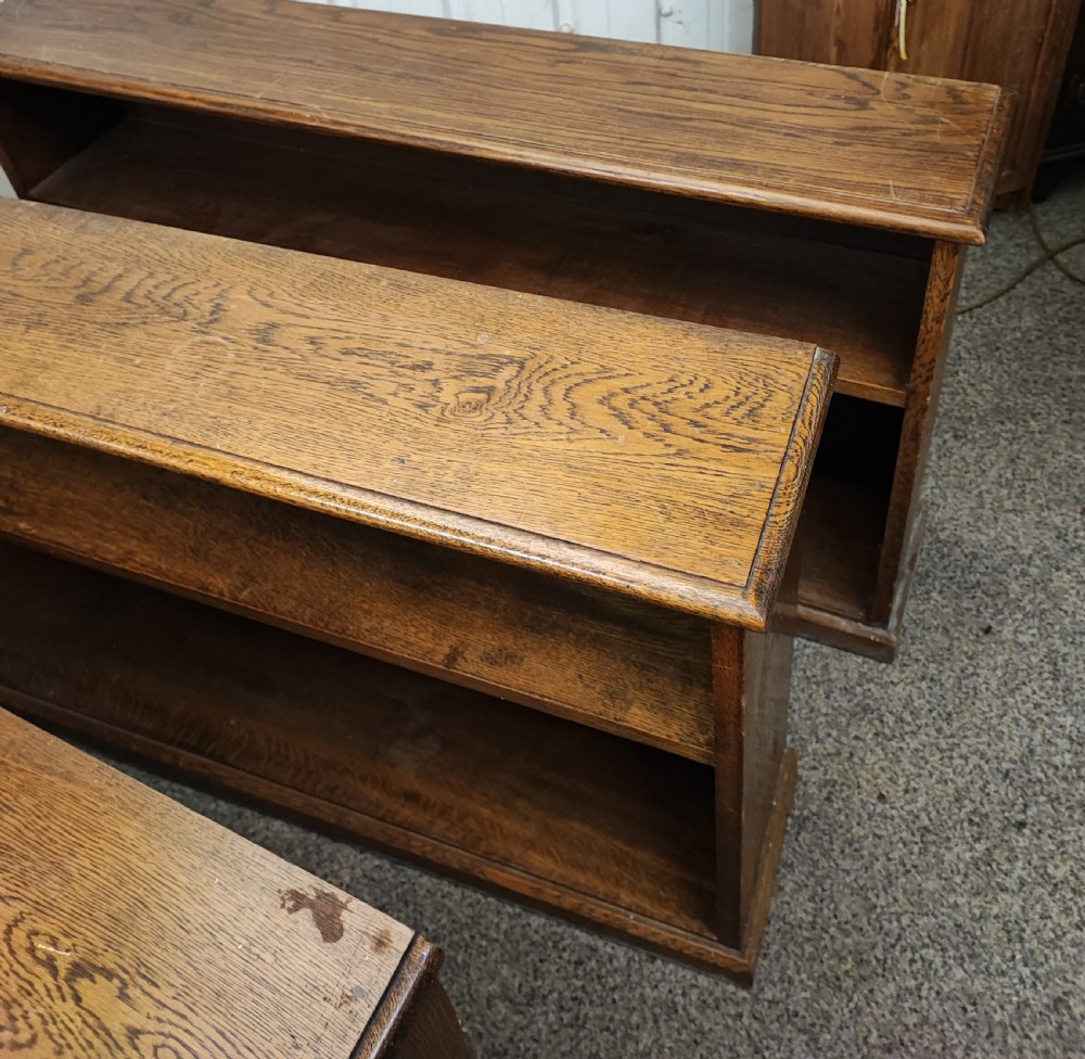Set of 3 practical oak open bookcases View VIII