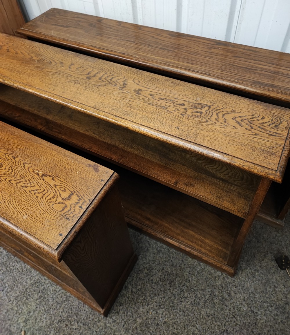 Set of 3 practical oak open bookcases View XIII