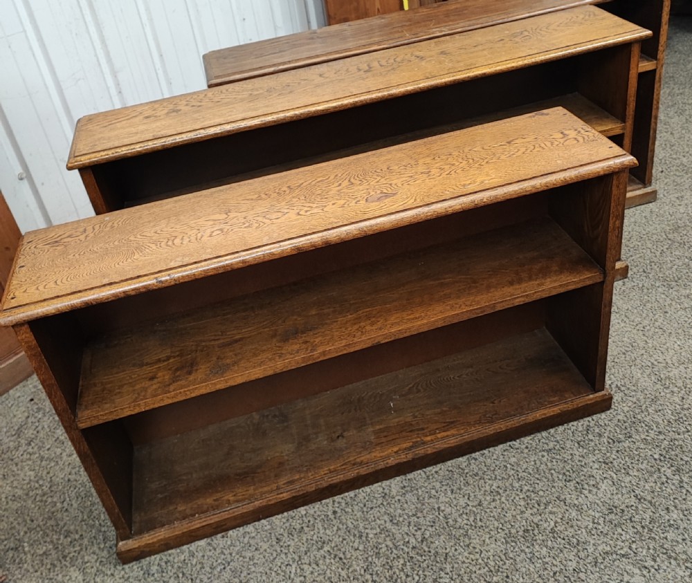 Set of 3 practical oak open bookcases View XV