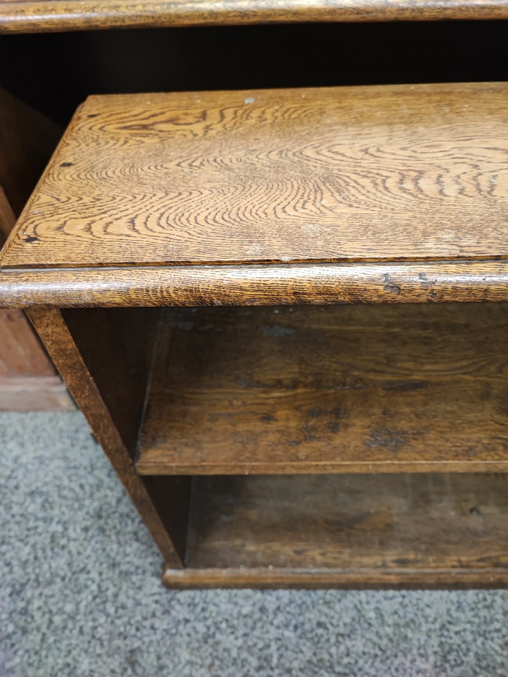 Set of 3 practical oak open bookcases View XVIII