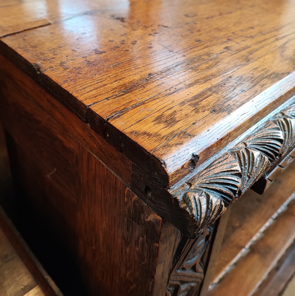 19c carved oak open bookcase. View III