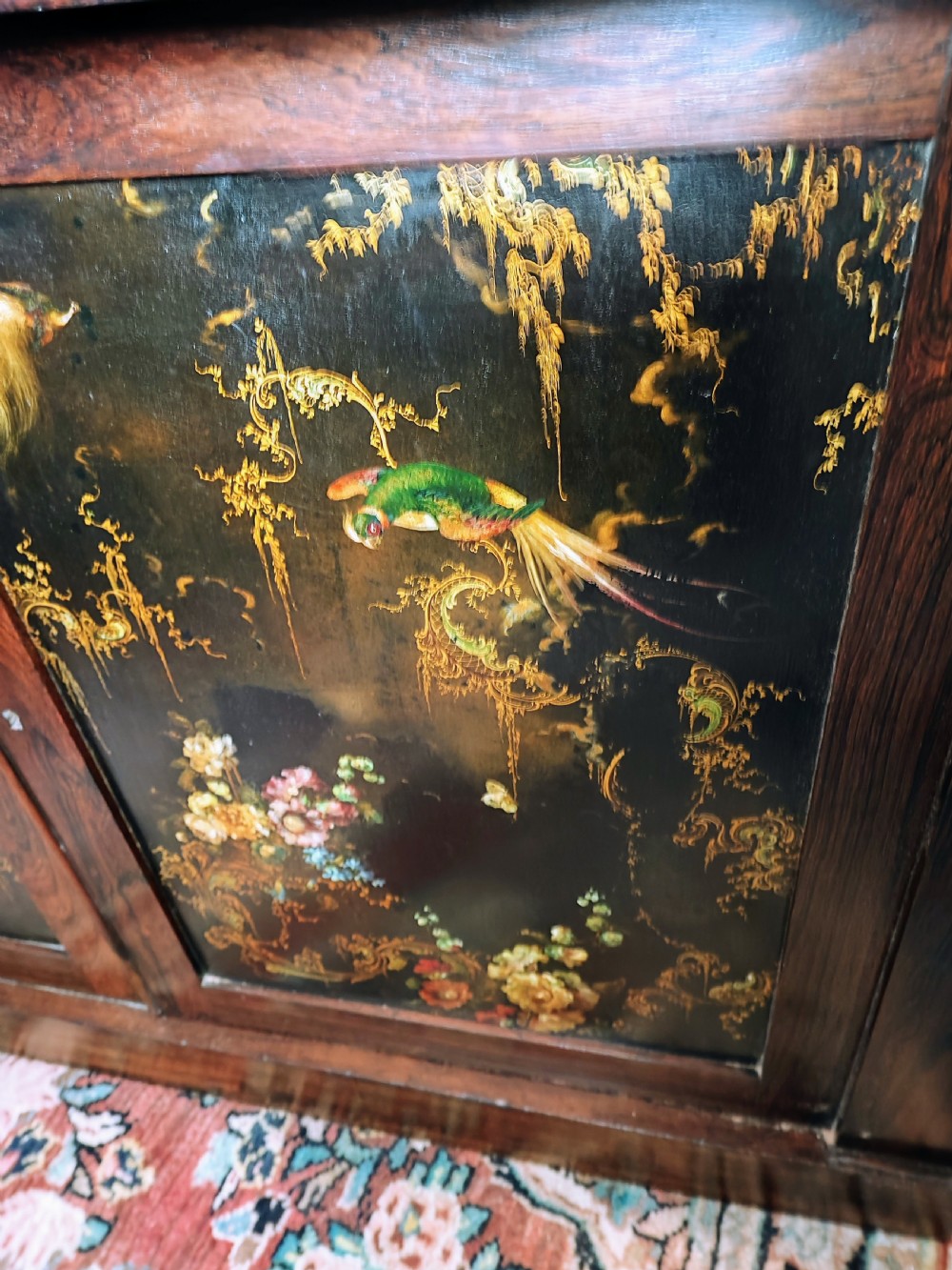A fine Regency rosewood and paper mache side cabinet. View XIII