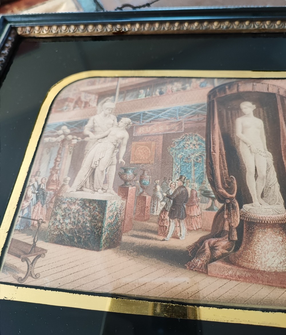 An antique set of 4 prints by George Baxter, 