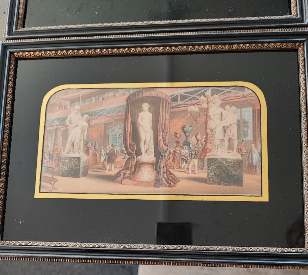 An antique set of 4 prints by George Baxter, 