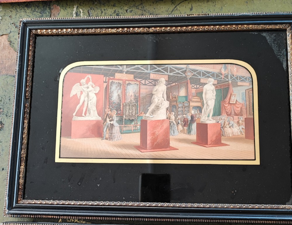 An antique set of 4 prints by George Baxter, 