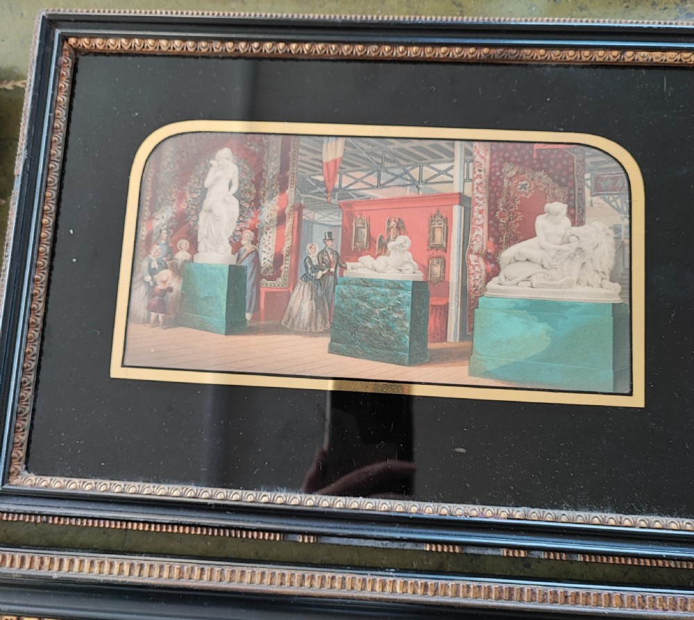 An antique set of 4 prints by George Baxter, 