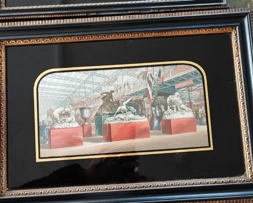 An antique set of 4 prints by George Baxter, 