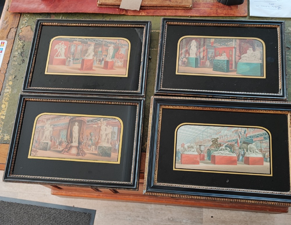 An antique set of 4 prints by George Baxter, 