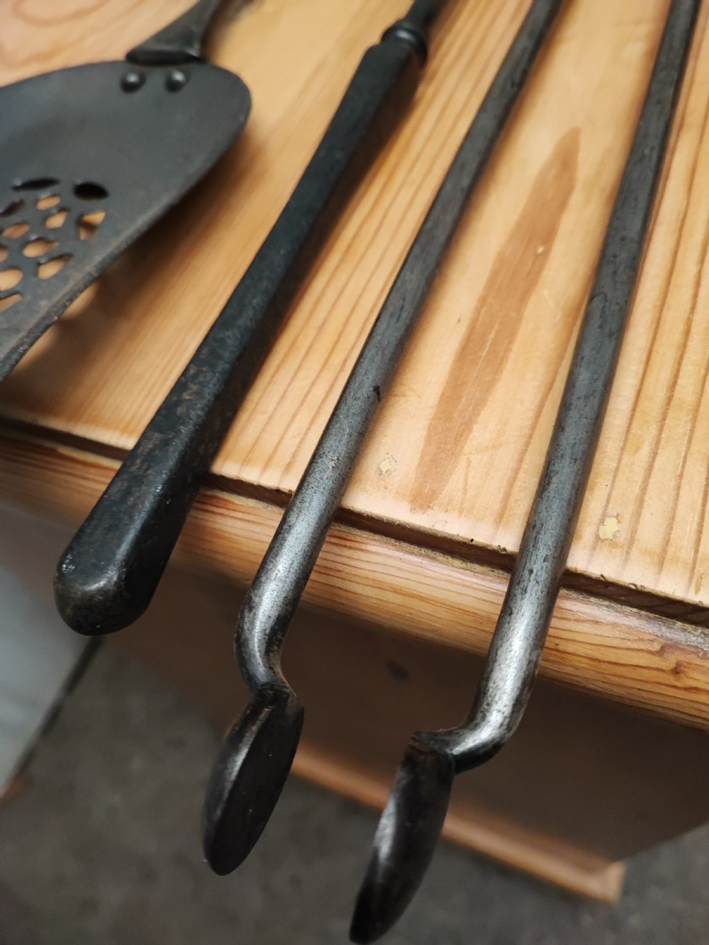 A fine set of Regency steel fire irons View VI