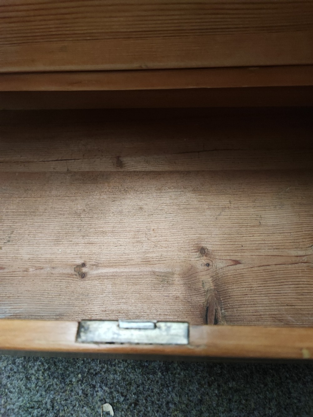 A Victorian pine chest of drawers. View VIII