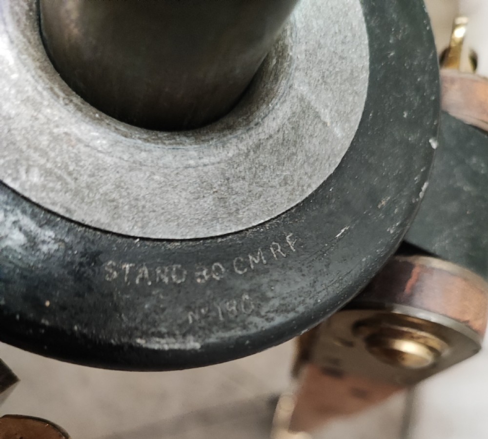 A good and large antique brass telescope on original tripod stand. View XVII
